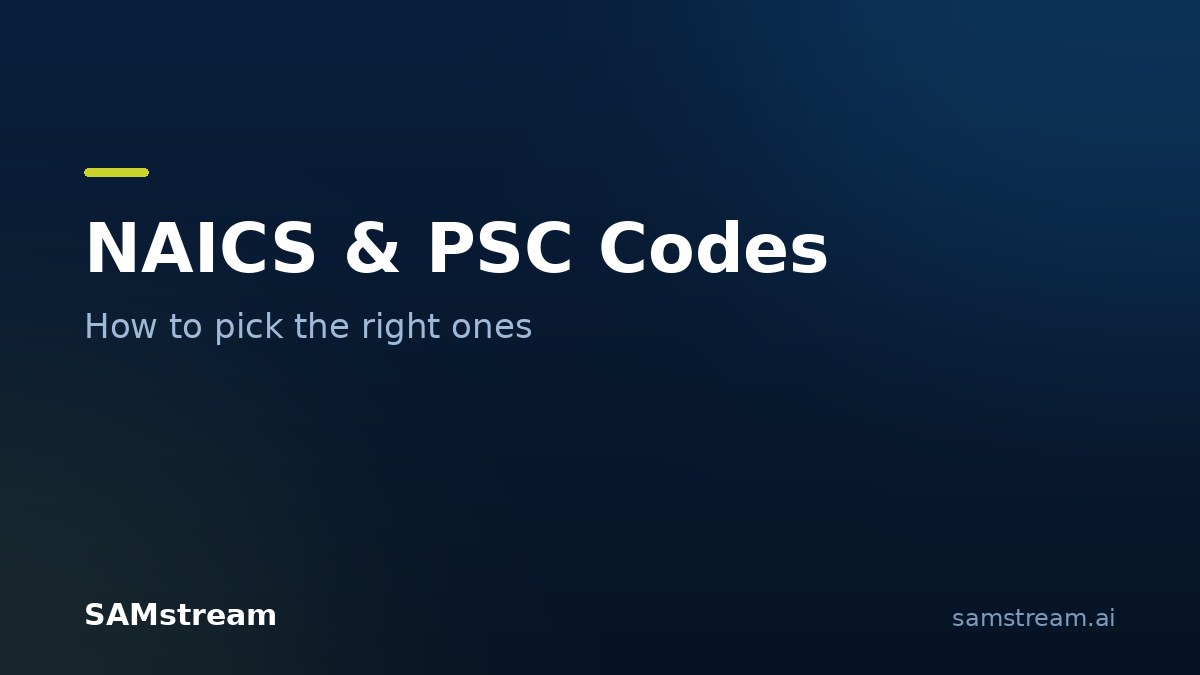 NAICS and PSC codes: how to pick the right ones